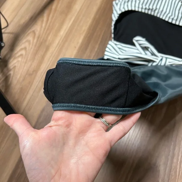 Albion Bon Voyage stripe floral one piece swimsuit size XL tie back zip closure - Picture 5 of 8